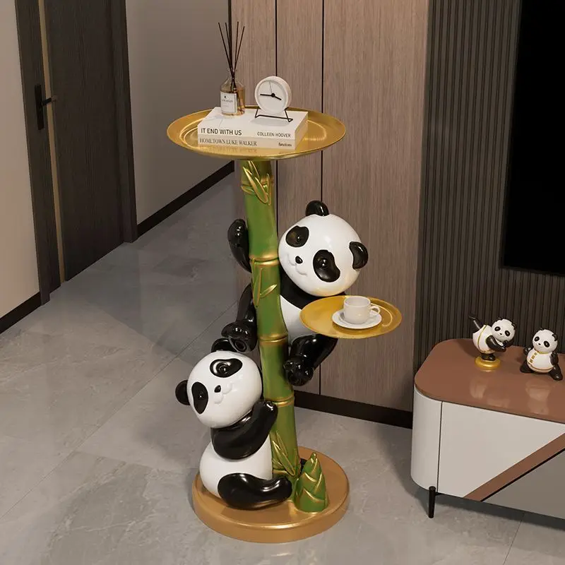Light Luxury Panda Ornaments Creative Living Room Large Floor Storage Sofa TV Cabinet High-end Housewarming Gift