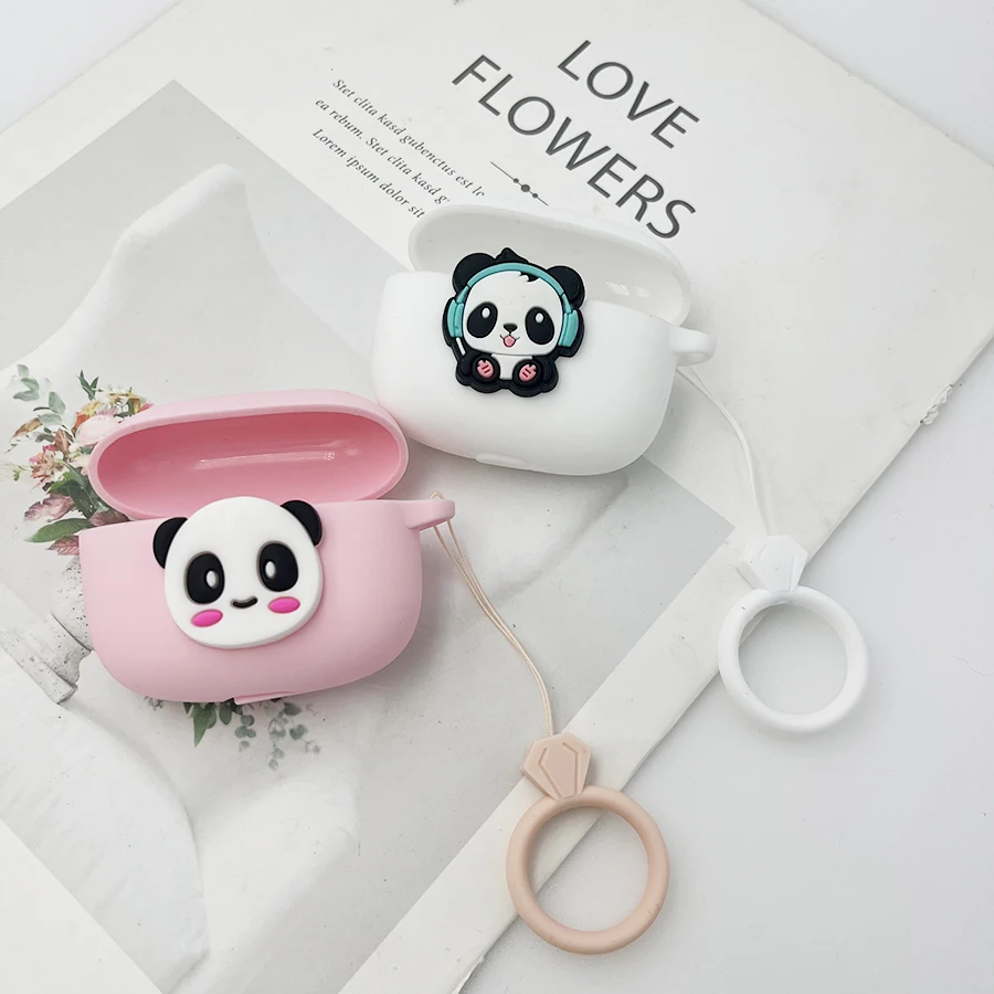 Чехол для наушников с рисунком панды для Redmi Buds 3/Airdots 3 Pro, силиконовый защитный чехол Redmi Buds3 Pro