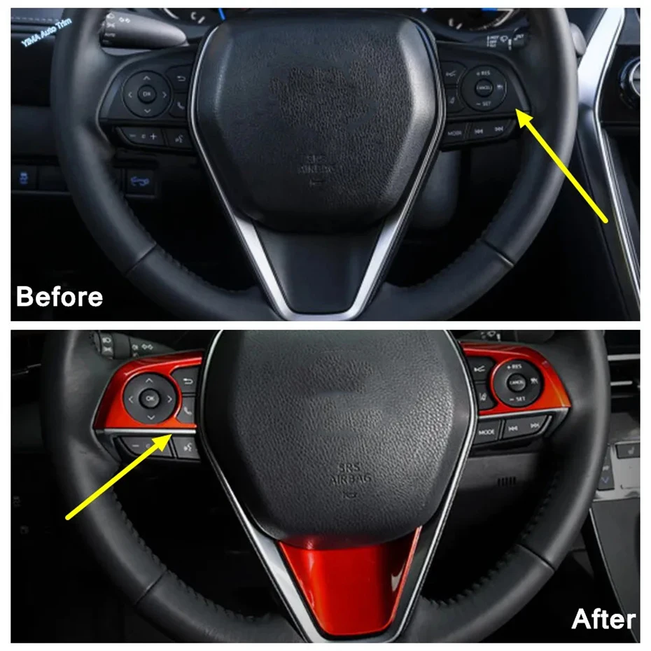 

Accessories Steering Wheel Button Trim Decoration Frame Cover Fit For Toyota Venza / Harrier 2021 2022 2023 2024