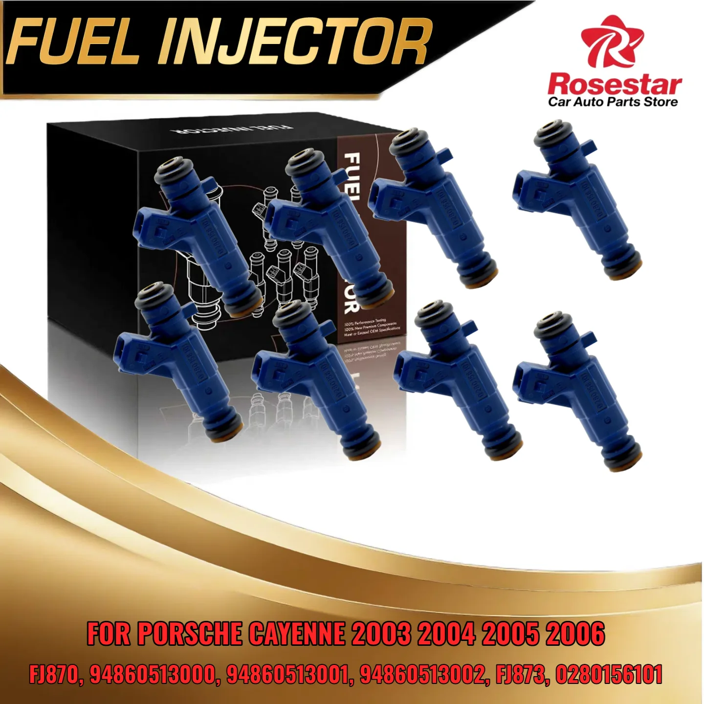 

8 PCS Fuel Injector for Porsche Cayenne 4 5L V8 2003 to 2006 Replace 94860513001 94860513002 FJ873