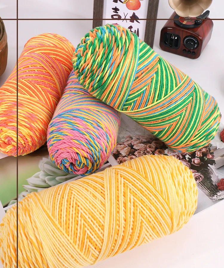 270 г окрашенного ореолом, 5 нитей, окрашенный молочно-хлопковый самотканый свитер, шарф, одеяло средней толщины, плетеная пряжа для вязания крючком своими руками 270 г окрашенного ореолом, 5 нитей, окрашенный молочно-хлопковый самотканый свитер, шарф, одеяло средней толщины, плетеная пряжа для вязания крючком своими руками