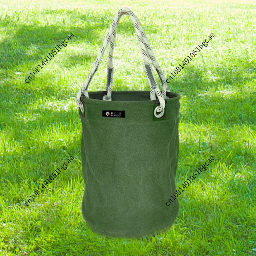 Canvas Tool Bucket Bag with Plastic Bottom Utility Tool Bucket All-Purpose Tool Bucket for Electrician for Garden Cleaning Tool