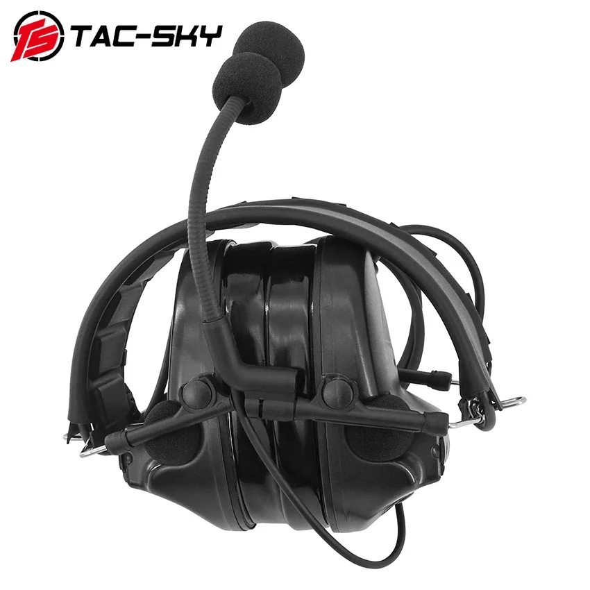 TS TAC-SKY Tactical Comtac 2 Military Shooting Headset New Removable Headband Hearing Protection Airsoft Headphone and U94 PTT