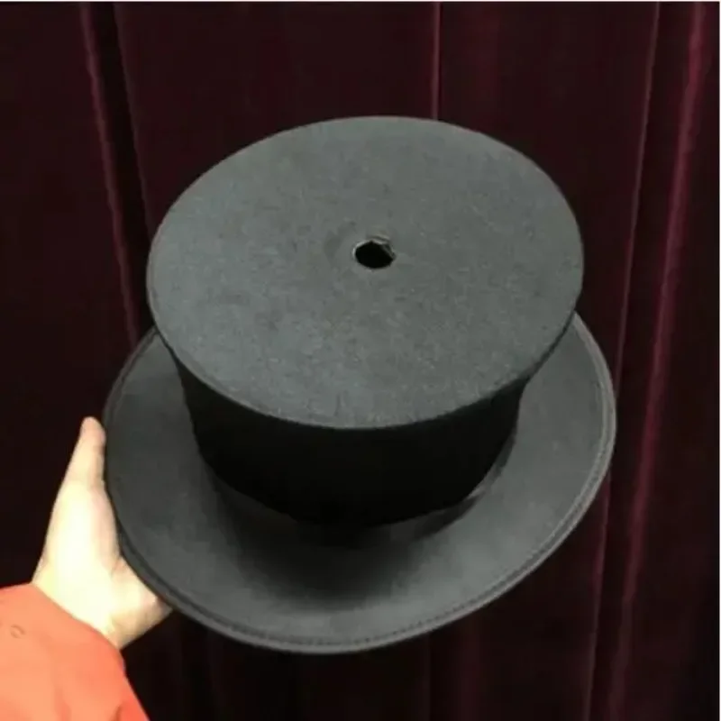 Top Hat (Regular) for Cane to Table - Aluminum Magic Tricks Stage Illusions Accessories Gimmick Prop Magic Hat With Hole Comedy