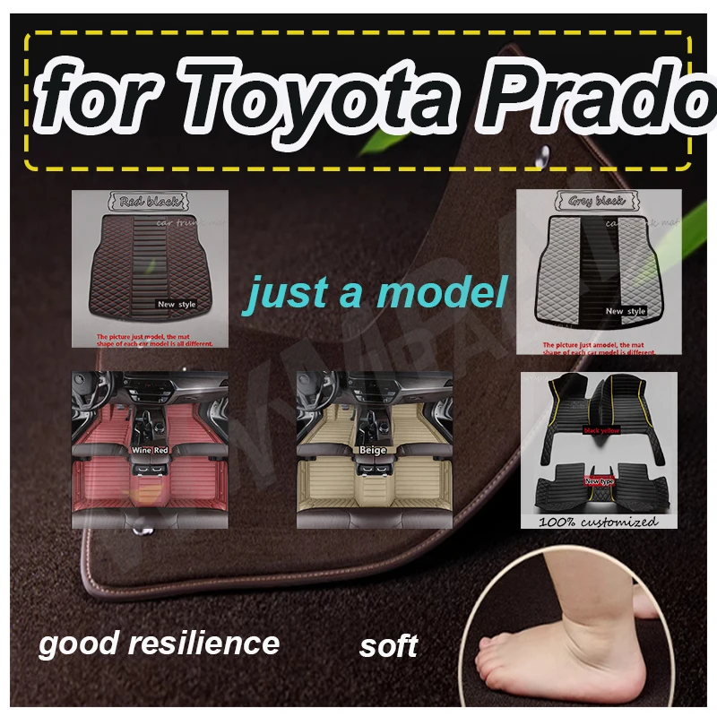 

Роскошные автомобильные коврики для Toyota Prado (осемь сидений) 2006 2007 2008 2009, изготовленные на заказ автомобильные подушечки для ног, автомобильный ковер