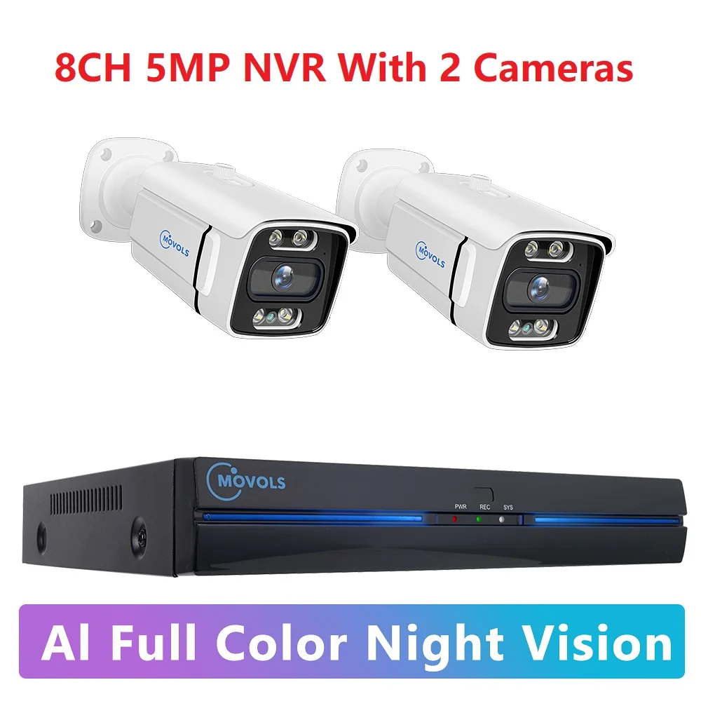 2025 8CH 5MP 8MP POE Security Camera System Two Way Audio 8MP NVR Kit CCTV Outdoor IP Camera H.265 P2P Video Surveillance Set .