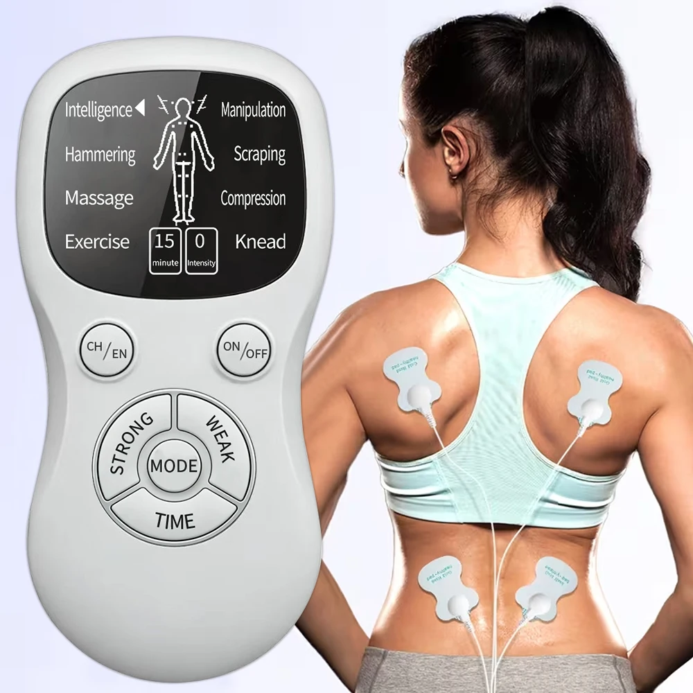 8 Modes Electric Tens Muscle Stimulator Ems Acupuncture Face Body Massager Digital Therapy Herald Massage Tool Electrostimulator