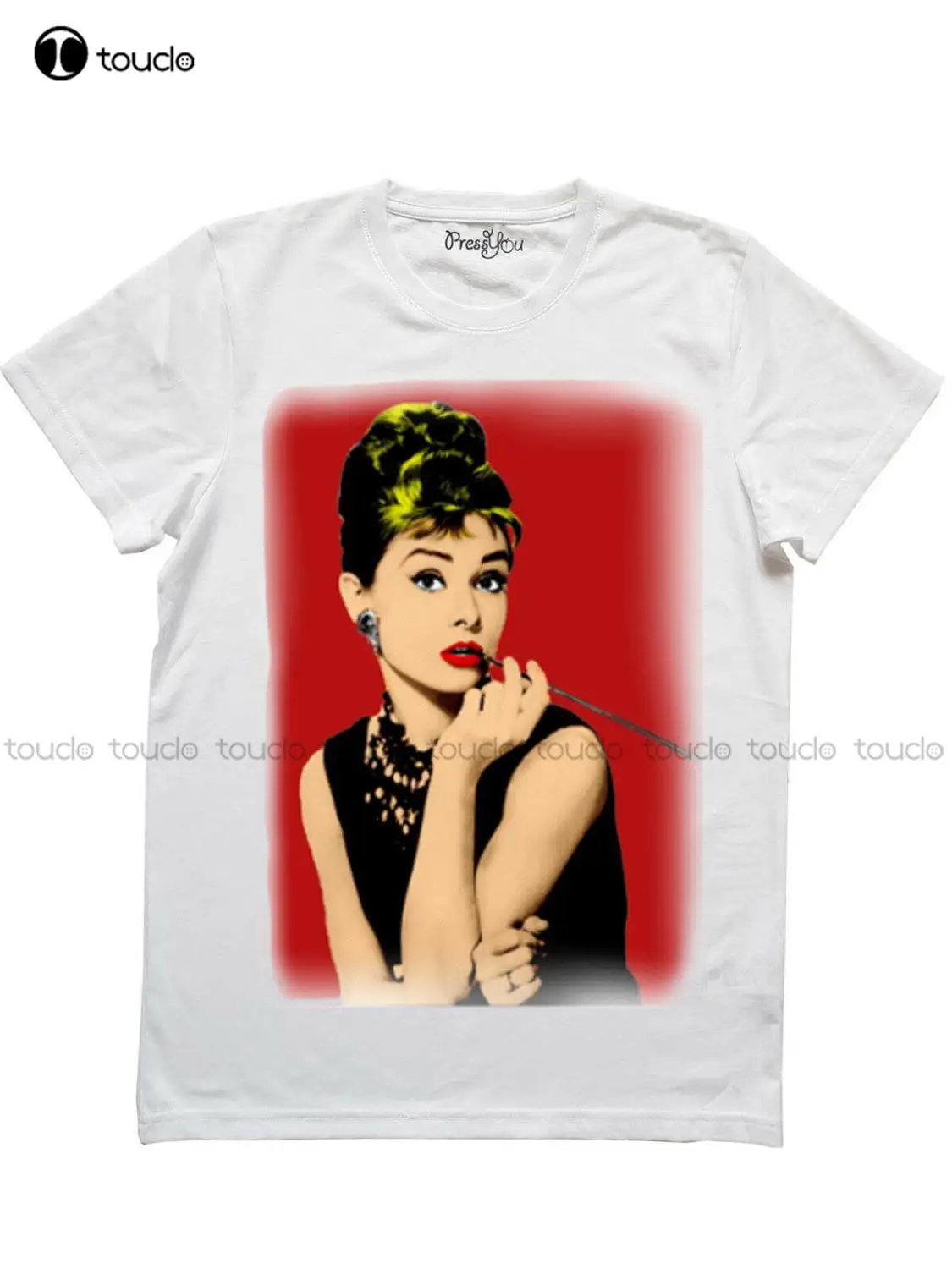 T-Shirt Maglietta Audrey Hepburn Ragazza In Red Summer Cotton Short Sleeve O-Neck Tops Tee Shirts Hip Hop T Shirt