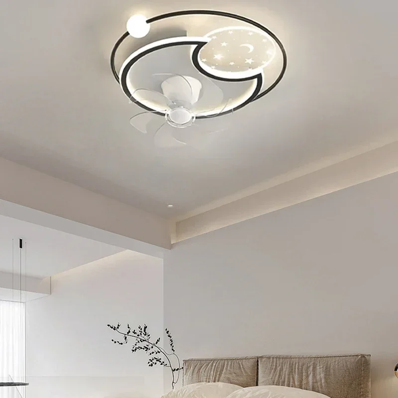 Modern Minimalism Led Dimmable Ceiling Fans Nordic Study Room Acrylic Ceiling Lamp Indoor Led Luminarias Lighting Fixtures