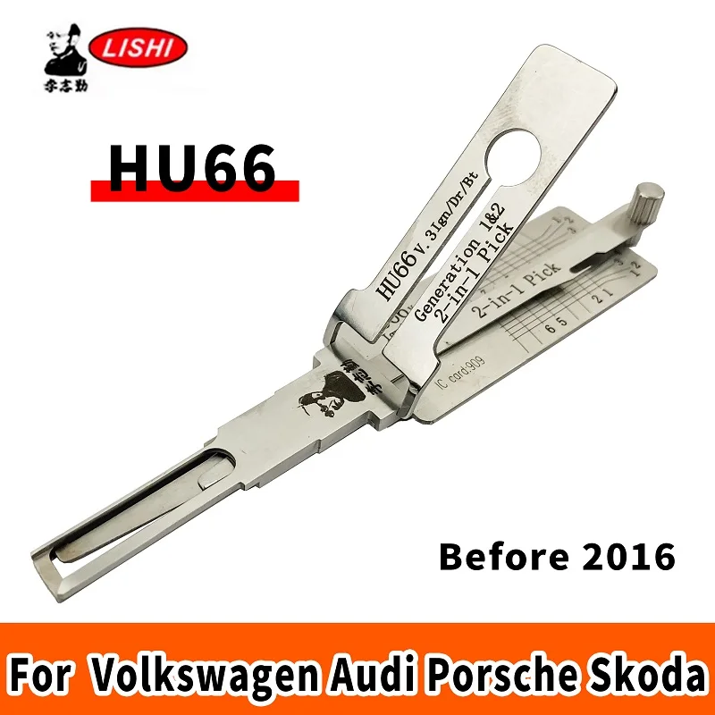 Original HU66v.3 Lishi 2-in-1 Pcik Decoder Lock Pick For VW Audi Skoda Porsche 2016 years before Door Open tool Locksmiths tool