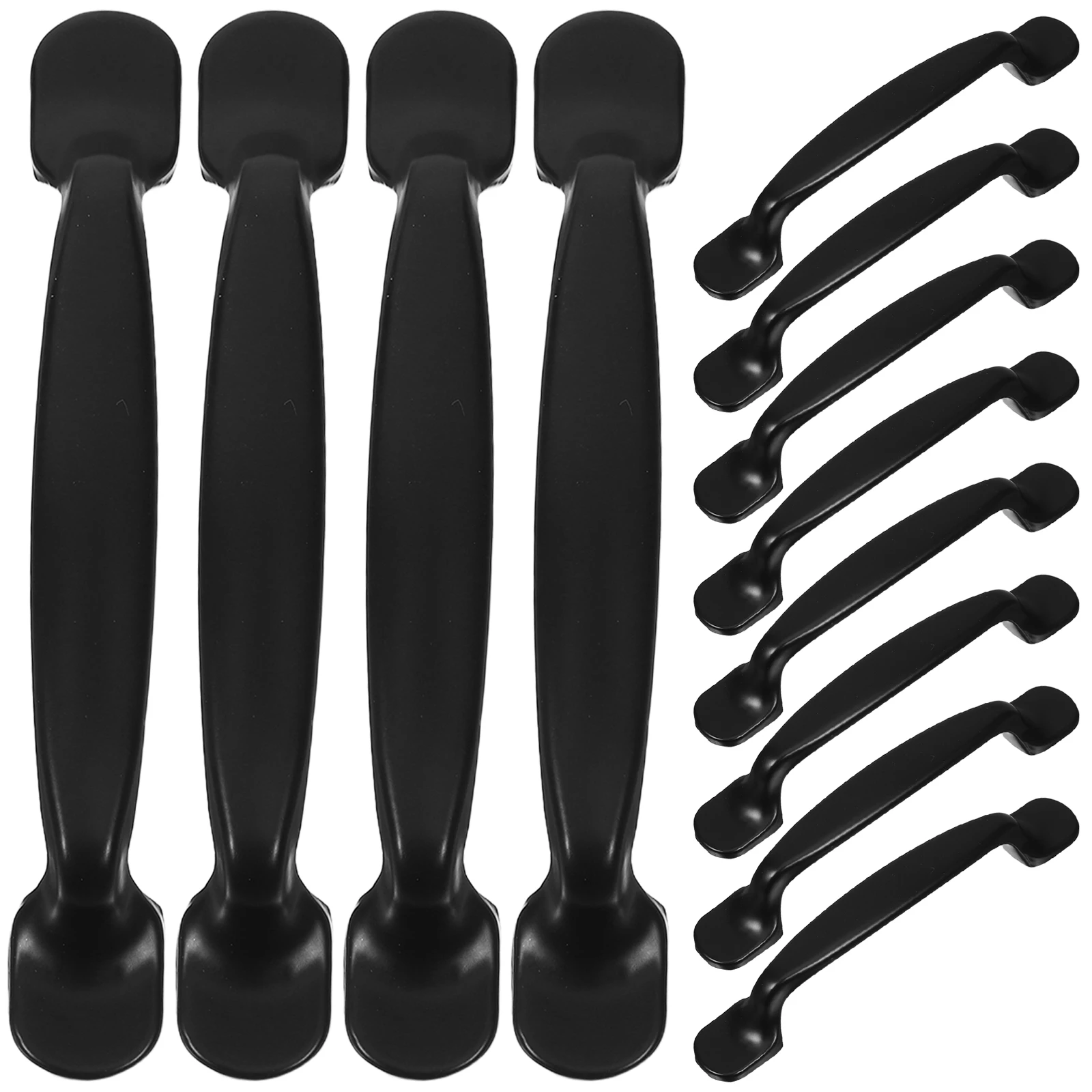 

12pcs Aluminum Alloy Cabinet Handles Black Metal Drawer Pulls Hardware Wardrobe Door Kitchen Bathroom