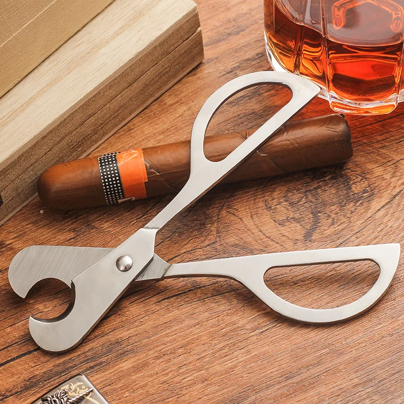 Stainless Steel Cigar Cutter Portable Cigar Scissors Classic Pocket Cigar Guillotine Knife Smoking Accessories