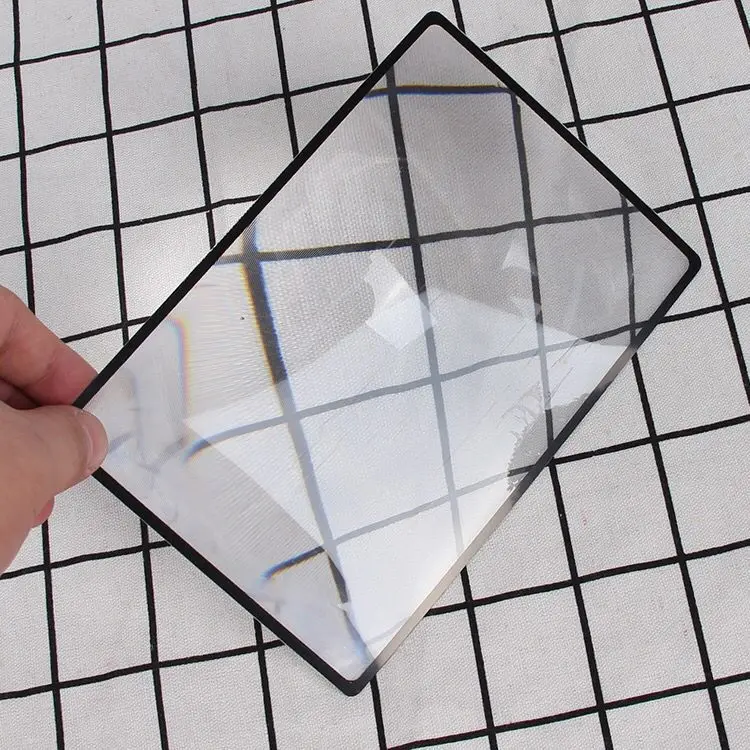 แว่นขยายแบบหนีบหนังสือ PVC ขนาด 120*180 มม. 4 ชิ้น แว่นขยายแบบบางเฉียบสำหรับอ่านหนังสือเต็มหน้า  แว่นขยายแบบใส