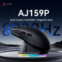 AJAZZ AJ159P Game Mouse PAW3395 Sensor 2.4G/Wired Dual-mode Optical E-sports 400mah Battery Mouse With Magentic Charging Base