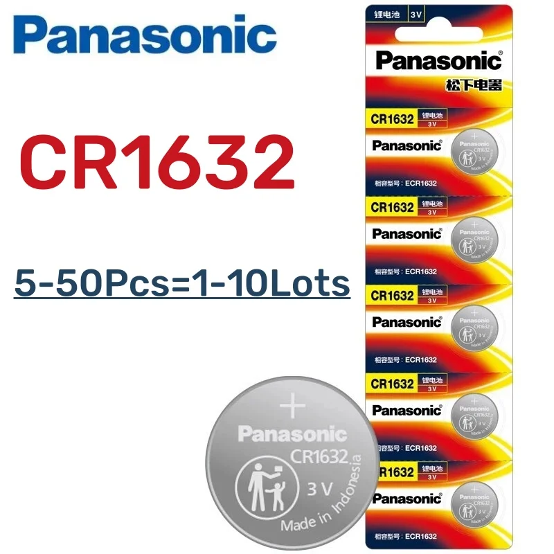 5-50pcs Original PANASONIC CR1632 CR 1632 3V Lithium Battery For Watch Calculator Clock Remote Control Toys Button Coins Cell