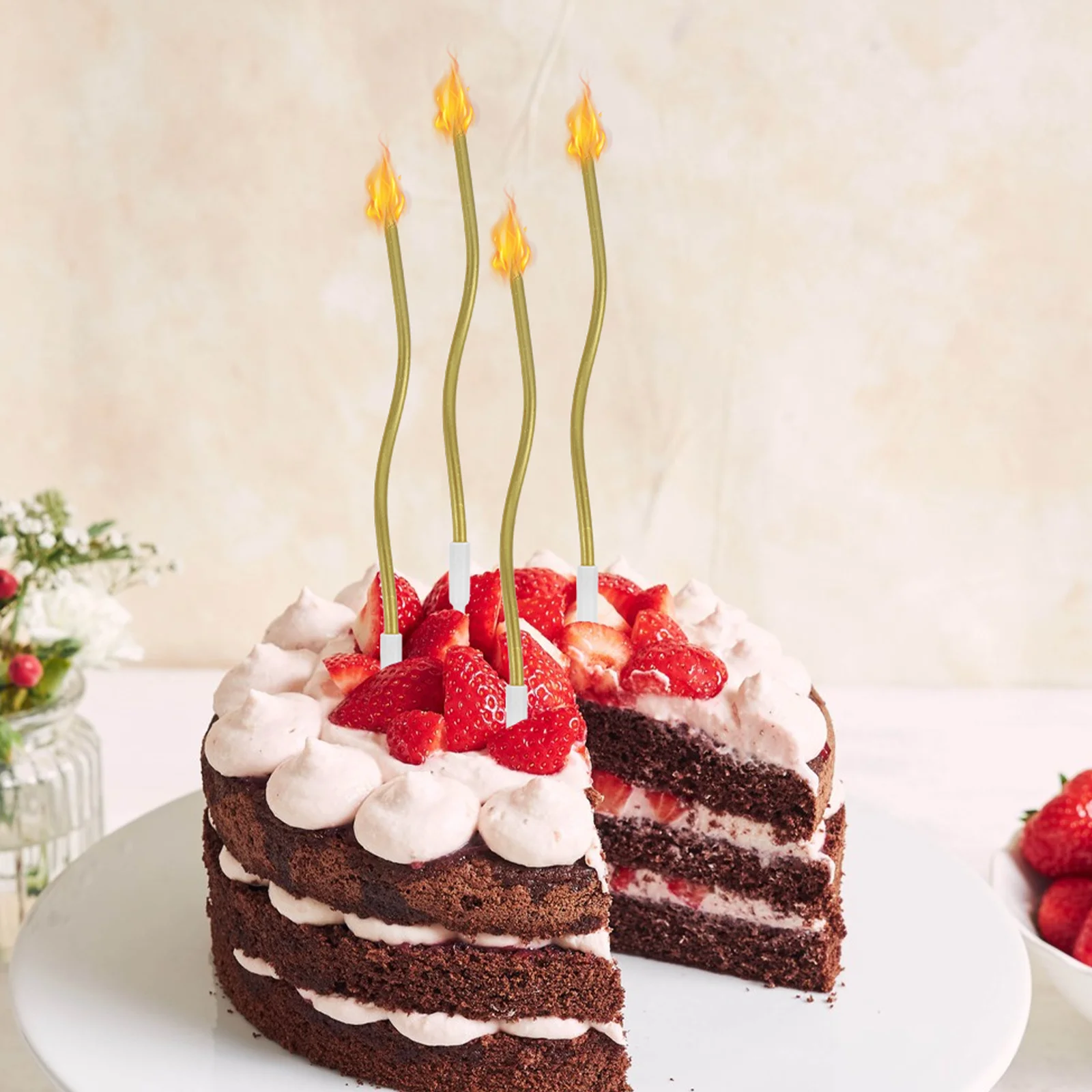 72 قطعة شموع عيد ميلاد حلزونية ملتوية أنيقة للحلوى القبعات العالية آمنة ومستقرة للاحتفالات الممتعة والتجمعات الاحتفالية