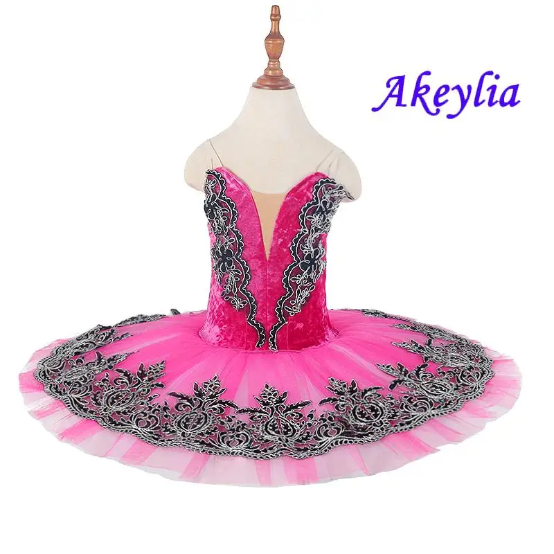 Black Swan Professional Ballet Tutu for girls Women Classical Pancake Tutu Ballet Adult dress dark pink 7 layers BLST20061C