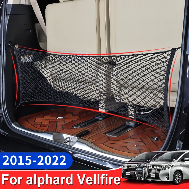 

For Toyota Alphar Vellfire 30 Series 2011-2022 2021 2020 2019 Interior Decoration Supplies Accessories Trunk Tail Box Net Pocket