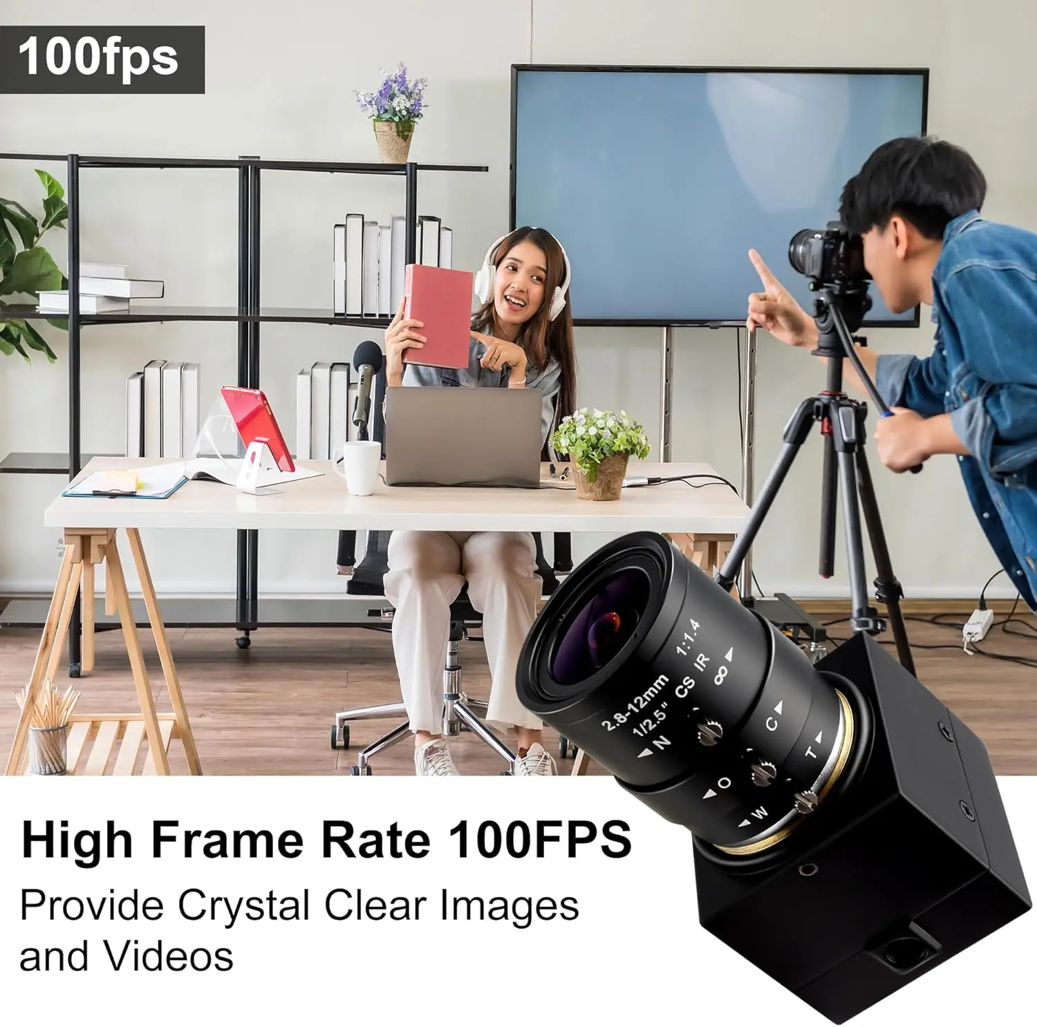 SVPRO 1080P USB Camera 30fps/60fps/100fps High Speed Webcam OV2710 2MP Streaming Webcam with CS 2.8-12mm Varifocal Lens