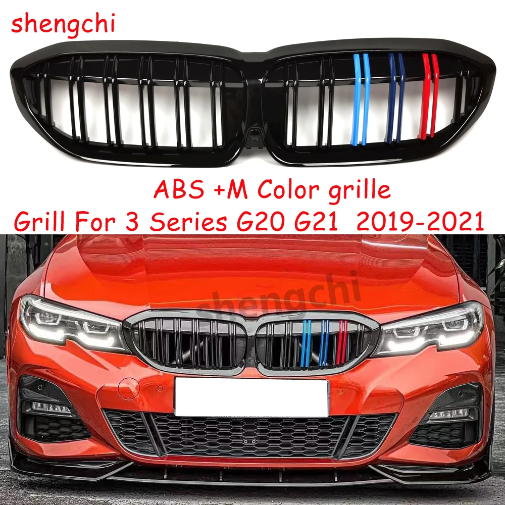 

G20 pre-Lci ABS Gloss M Color Передняя решетка радиатора для BMW 3 Series G20 Sedan G21 Wagon 318i 320i 330i M340i Racing решетка 2019-2021
