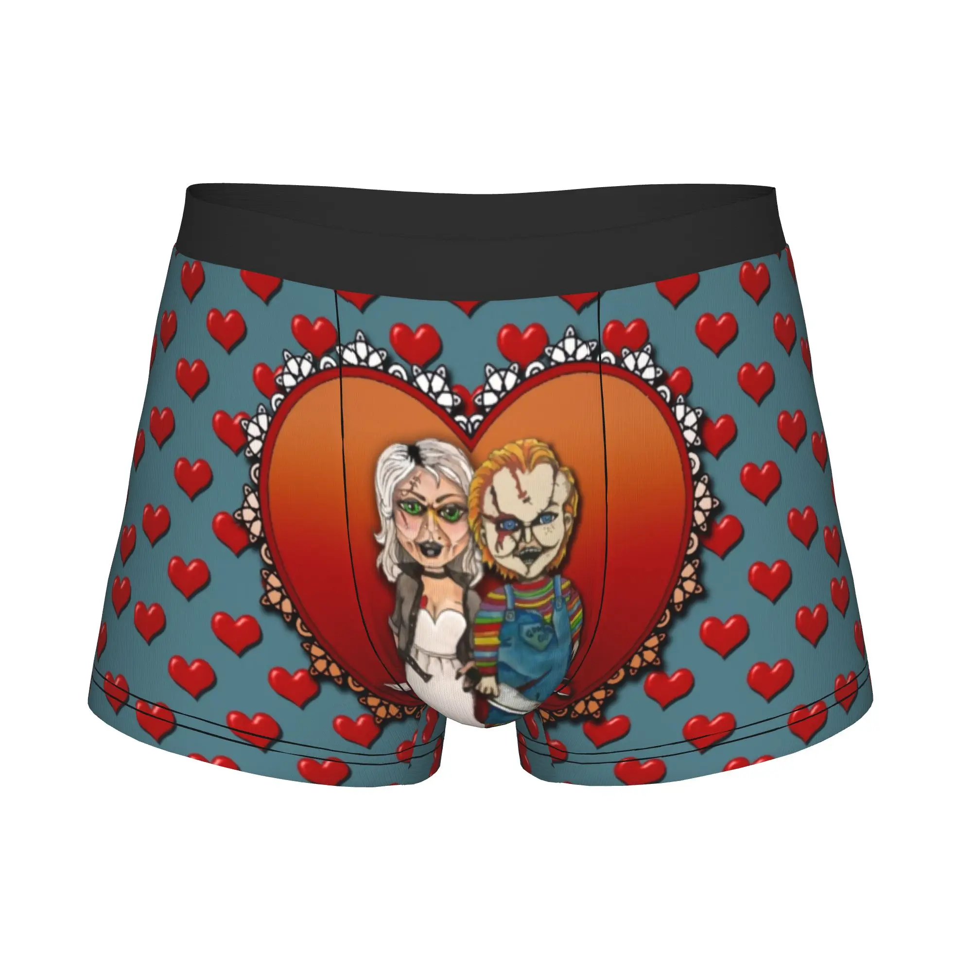 Male Novelty Cartoon Chucky Child's Play Underwear Horror Movie Good Guys Boxer Briefs Stretch Shorts Panties Underpants
