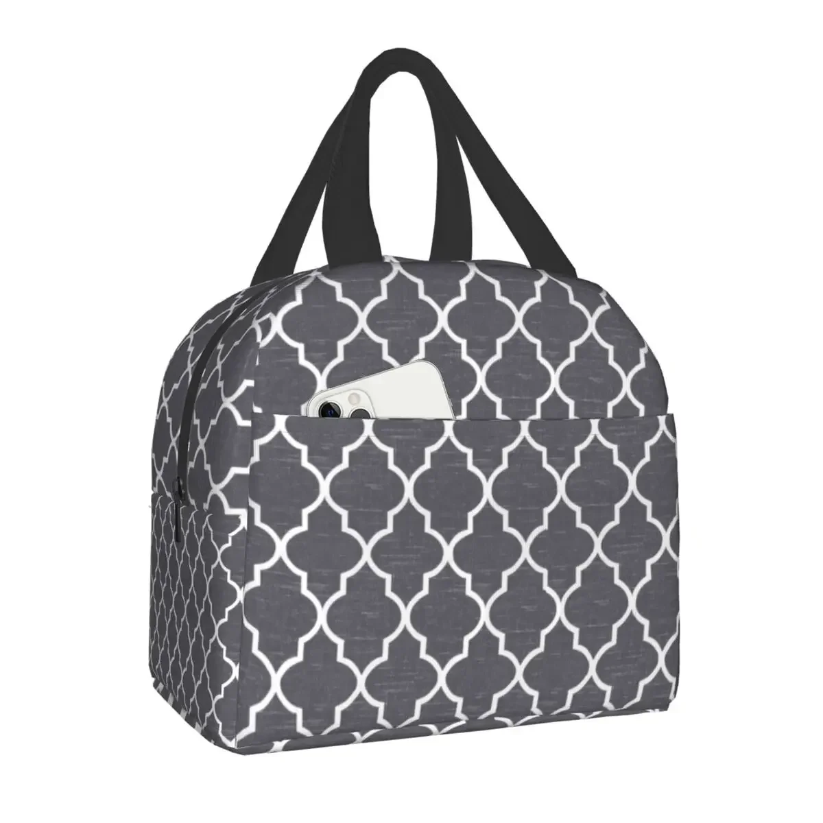 Minimalist Geometry Insulated Lunch Bag for Women Portable Abstract Geometric Cooler Thermal Bento Box Beach Camping Travel