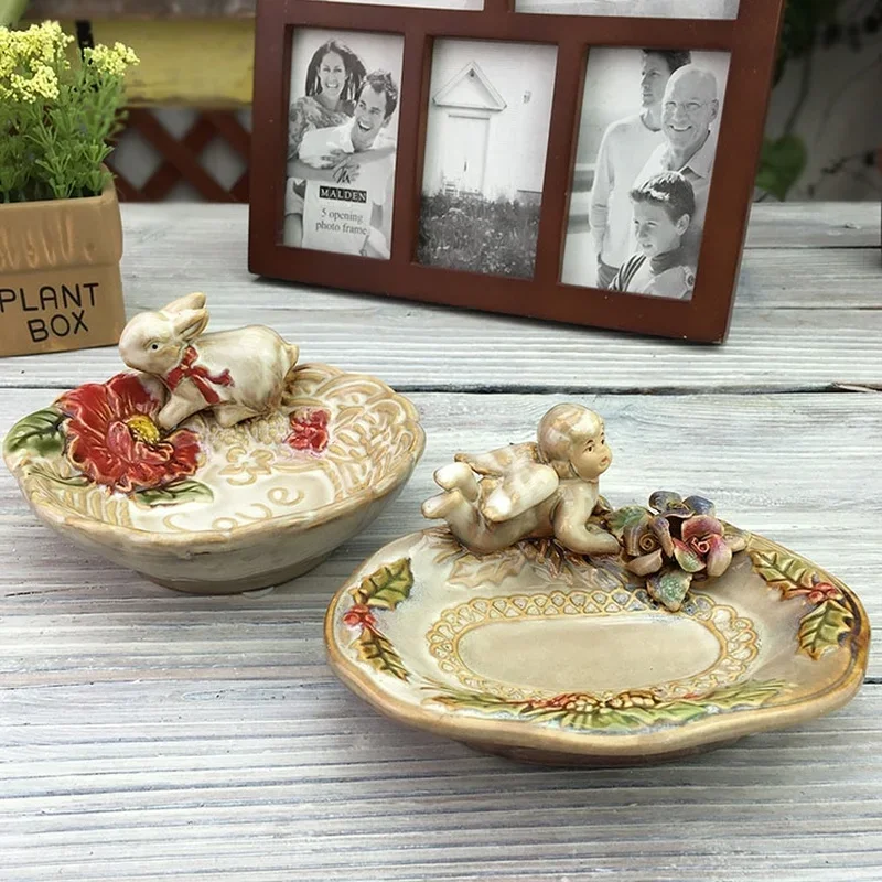 American Vintage Hot Selling Bathroom Soapbox Soap Ceramic Handmade Box Holder Dish