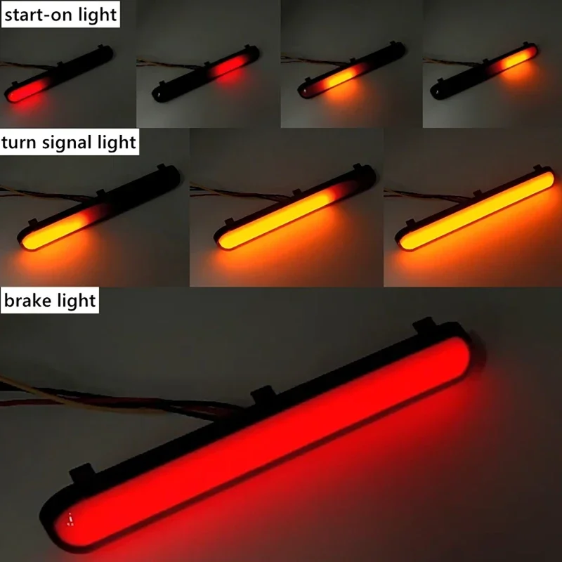 1pair Smoked Shell LED Roof Light Red Yellow Dual Color Warning Light Bar Flowing Turn Signal Lamp for Car Truck Trailer