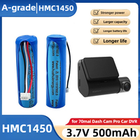 Original 3.7V 500mAh Li-ion Battery for 70mai Smart Dash Cam Pro A550 A550S A800 Midrive D02 HMC1450 Replacement Batterie 3-wire