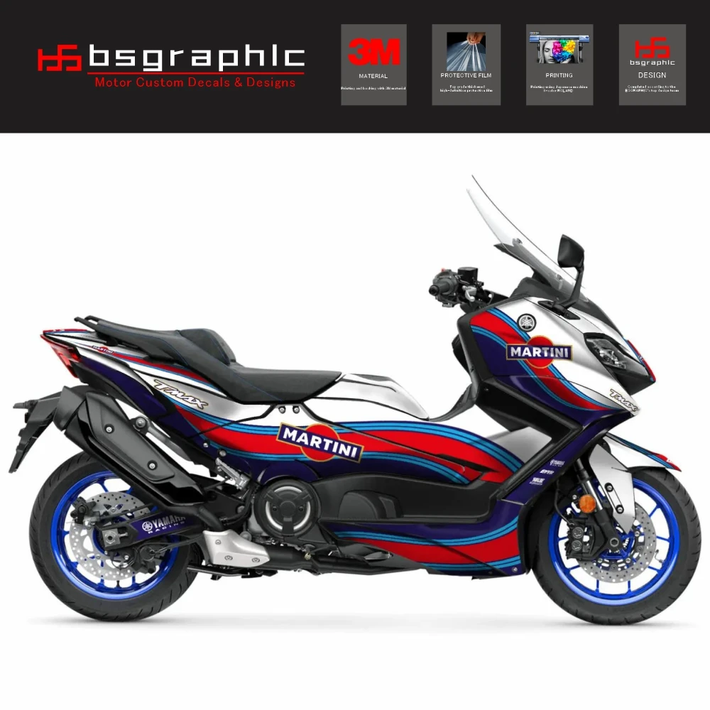 

Motorcycle Body Fairing Protective Sticker Decal Maxiscooter Tharon Graphic Kit Blue for Yamaha Tmax T-max 560 2022-2024 2023