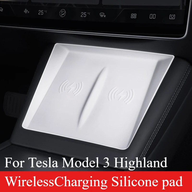 

1 шт. подходит для модели 3, обновленного центрального управления телефона Tesla, беспроводная зарядка, силиконовая накладка, подлокотник, противоскользящая накладка