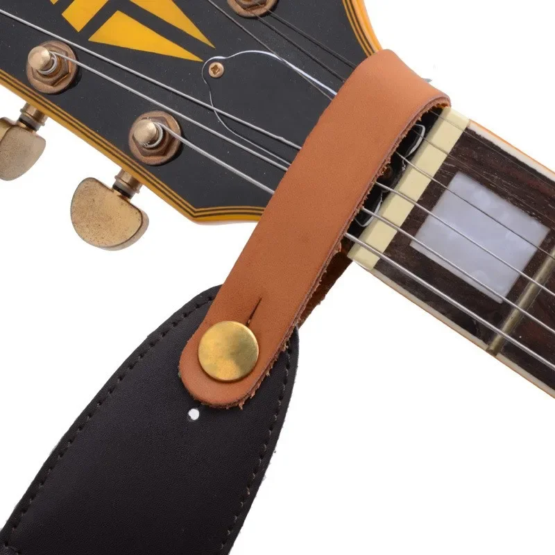 1 buah gesper tali gitar Folk Sabuk Kulit Strap gitar leher pegangan pengunci aman untuk Ukulele klasik gitar Bass aksesoris bagian