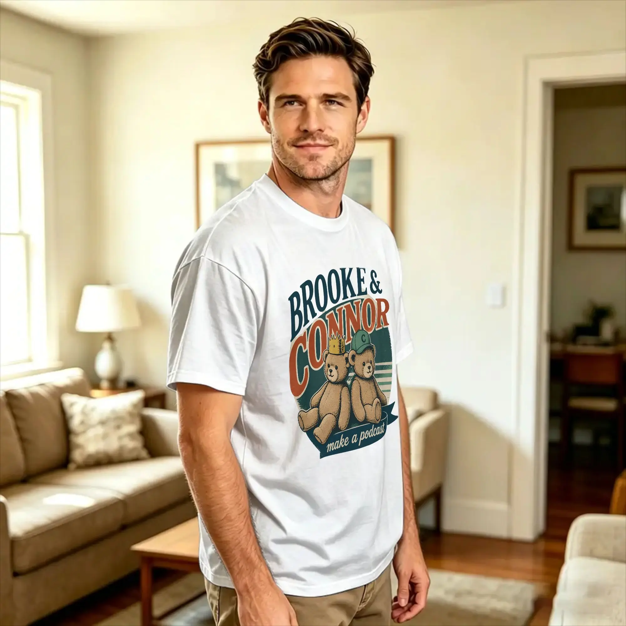 brooke and connor make a podcast T Shirt Beach Harajuku T-Shirts Cotton Crewneck Plus Size 5XL Clothes Short Sleeve Vintage Tops