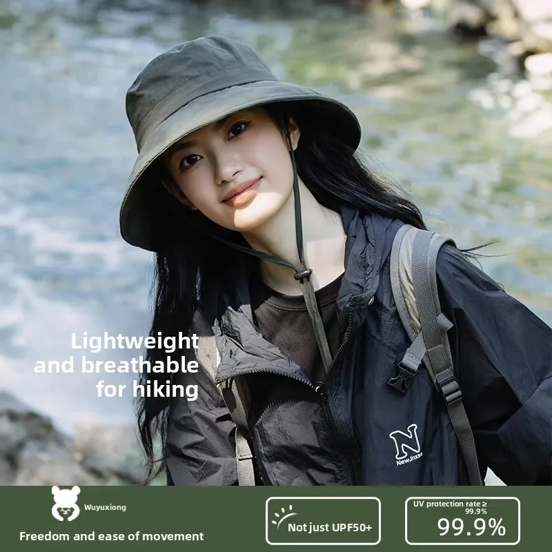 2026 New Women's Outdoor UV Protection Hat Mountain Climbing Fisherman Hat Sunshade Hat Anti-Uv Sun Hat Adjustable Wide Brim ...