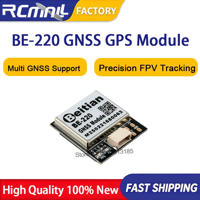 BK-880 GNSS GPS Module M9140 Chip 92 Channels QMC5883 Compass 28x28x11mm 1.25mm 6Pin Cable for RC Drone FPV Flight Controller