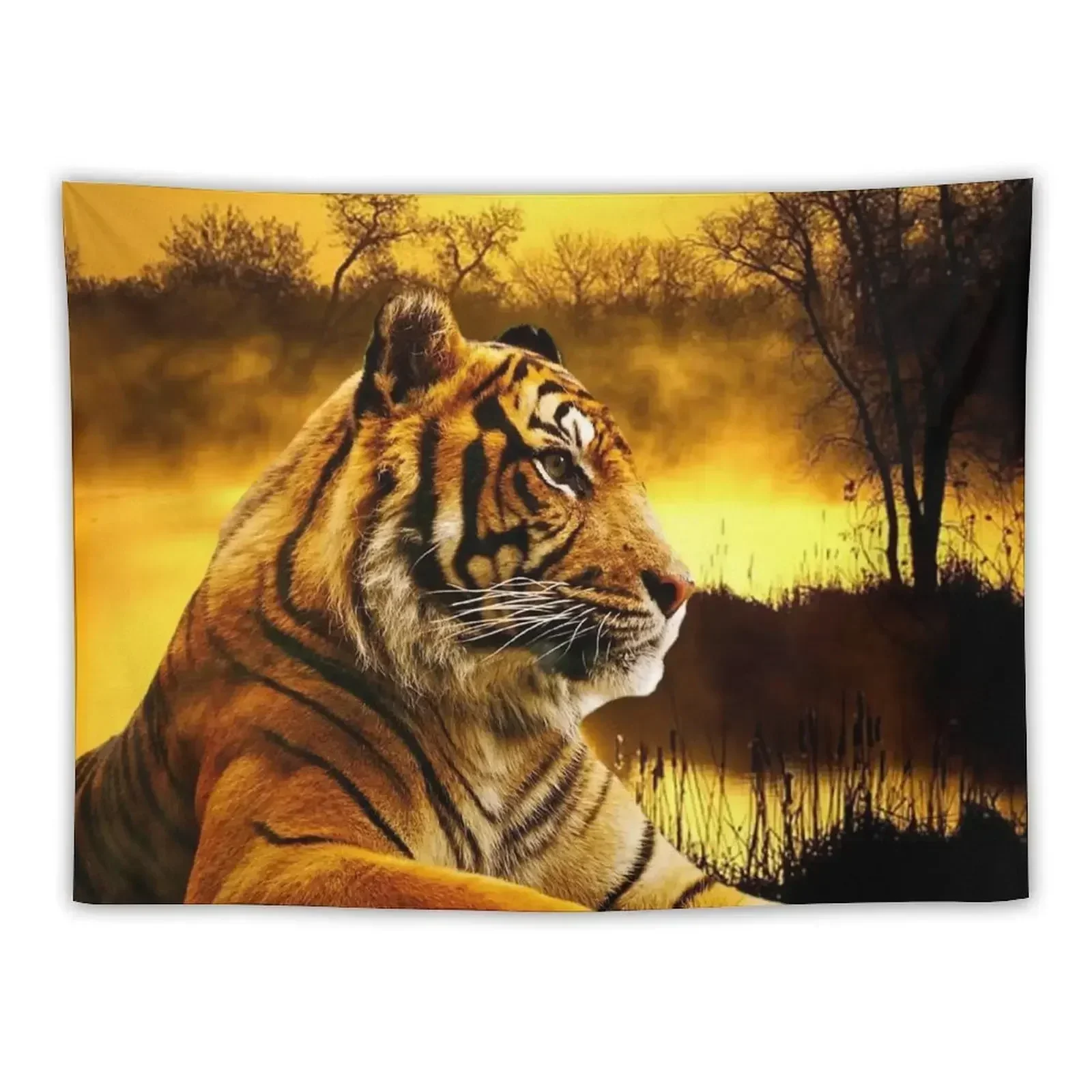 

Tiger and Sunset Tapestry House Decor Wall Carpet Tapestry