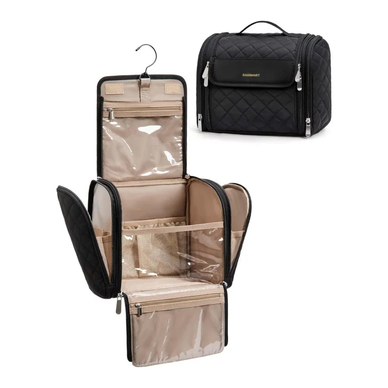 

Hot-selling Toilet Bag Travel Cosmetic Bag with Hook Waterproof Toiletries Accessories Brush Sponge Belt Handle Belt Hook