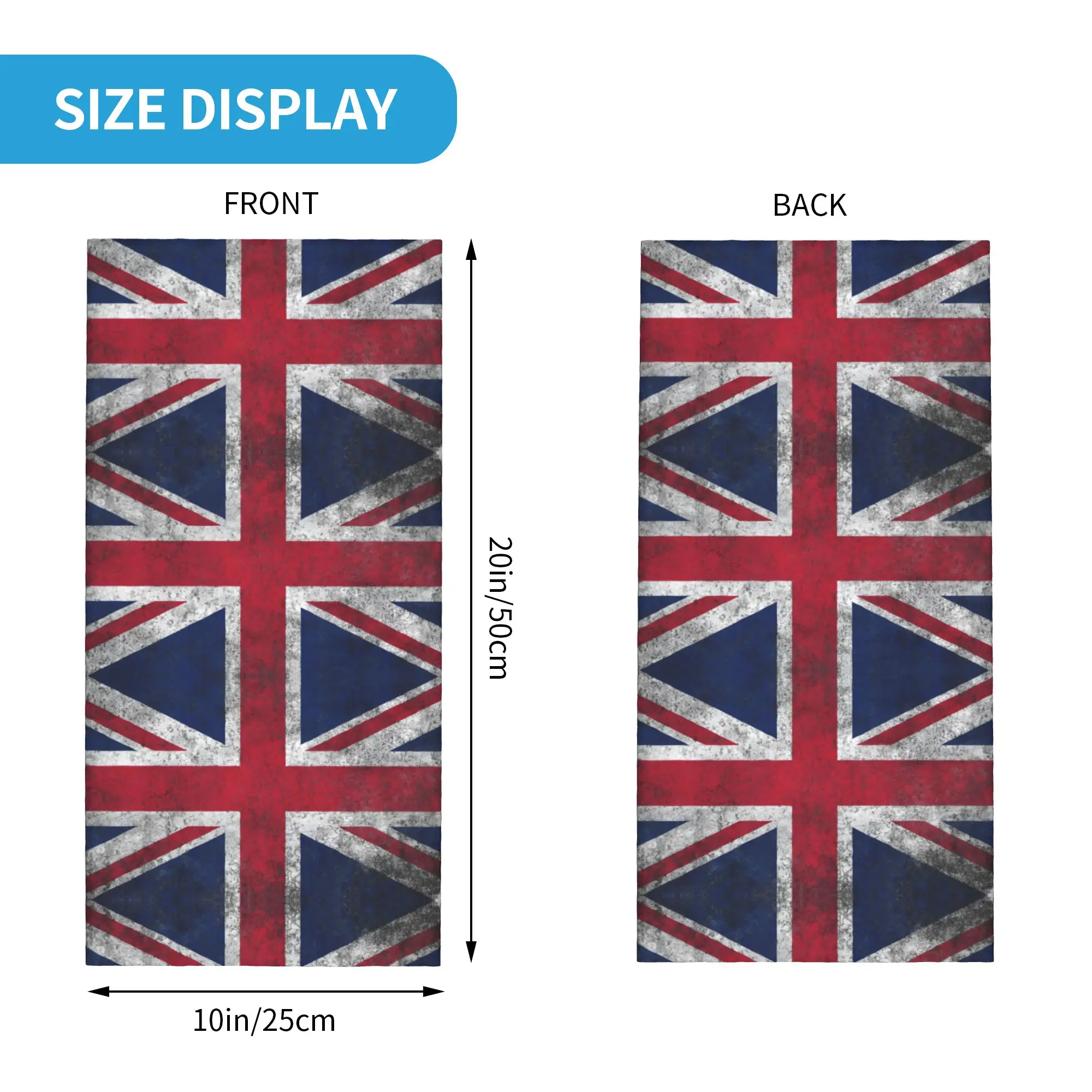 Custom Uk Kingdom Country Neck Gaiter Men Women UV Face Shield Winter Union Jack  Bandana Scarf for Ski