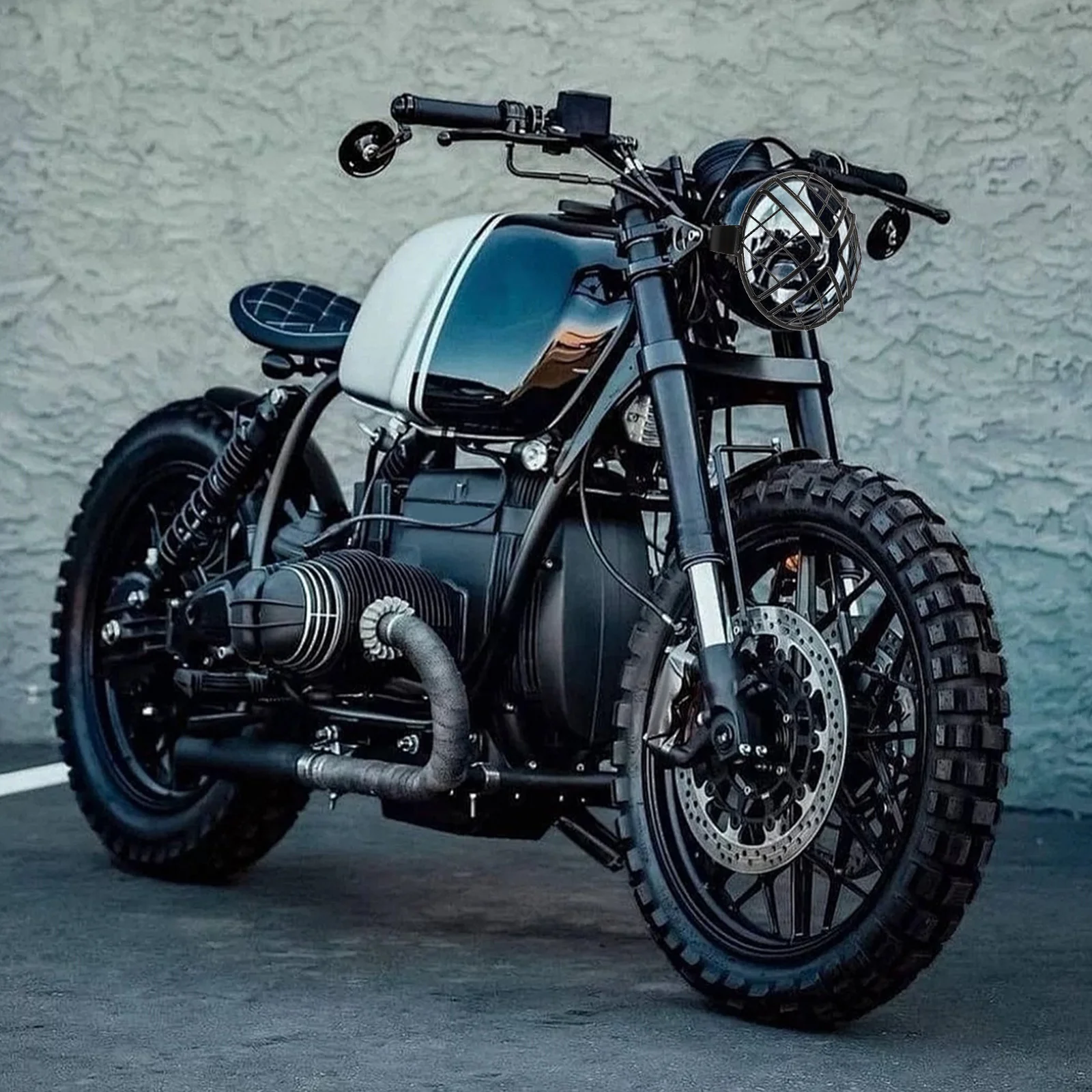 

Motorcycle Headlight Grill Cover Black Universal Mesh Protector Guard for Cafe Racer Motorbike Accessories Headlamp Grille