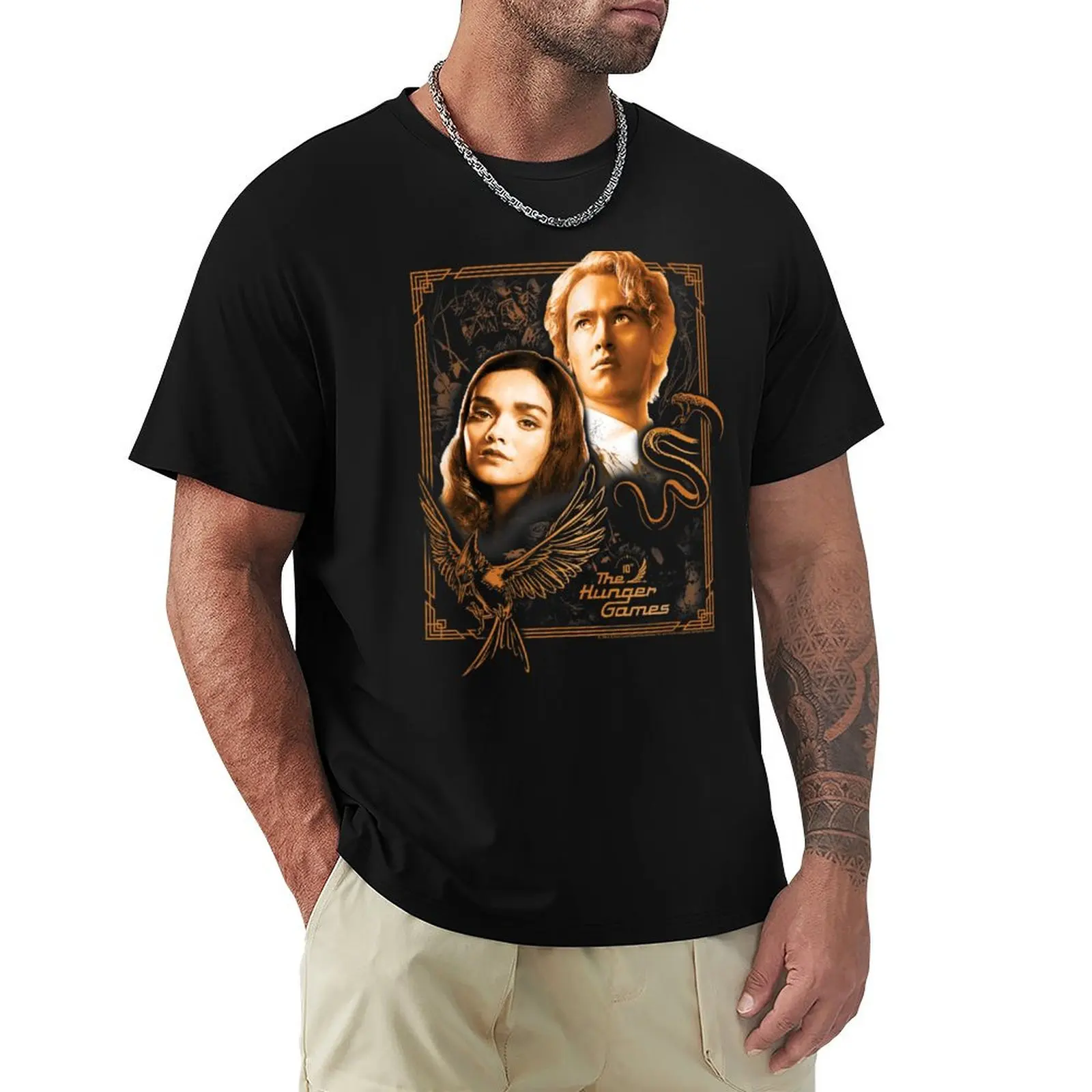 Retro The Ballad of Songbirds and Snakes Framed Lucy Gray & Snow T-Shirt Trendy Print Short Sleeve T-Shirt