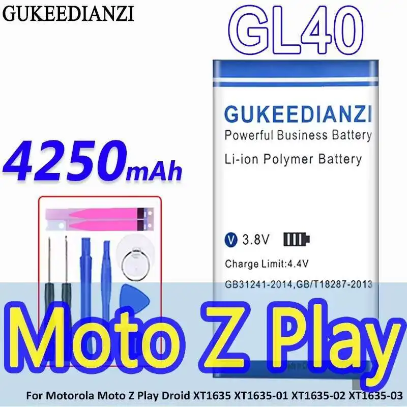 

Аккумулятор мобильного телефона GL40 4250 мАч для Motorola Moto Z Play Droid XT1635 XT1635-01 XT1635-02 XT1635-03 SNN5974A