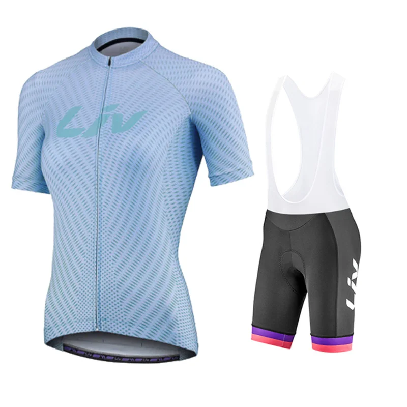 Women Cycling Jersey LIV Bicycle Clothes Female Ciclismo Short sleeve suit Road Bike Clothing Riding Shirt Team girl Jersey set