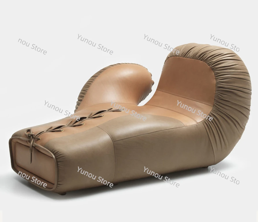 Italian Light Luxury Special-shaped Gym Boxing Gloves Sofa Chaise Longue FRP Creative Leather Single Lounge Chair