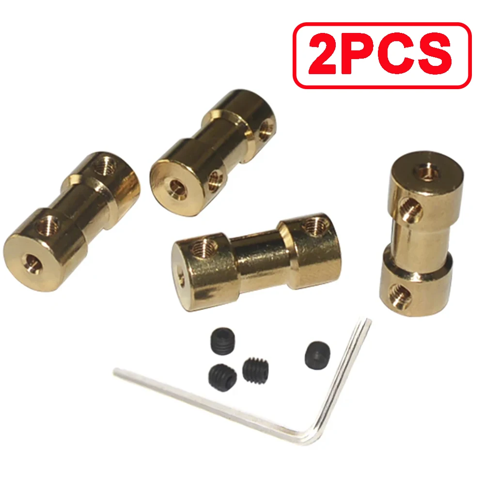 2PCS 2/2.3/3/3.17/4/5/6mm Motor Shaft Coupling Coupler Connector Sleeve Adapter Brass Transmission Joint For RC Boat Car