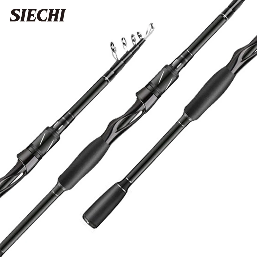 SIECHI-caña de pescar giratoria de fibra de carbono, caña de pescar telescópica de fundición, señuelo, alimentador, palo superduro, carpa, 1,8/2,1/2,4/2,7 M