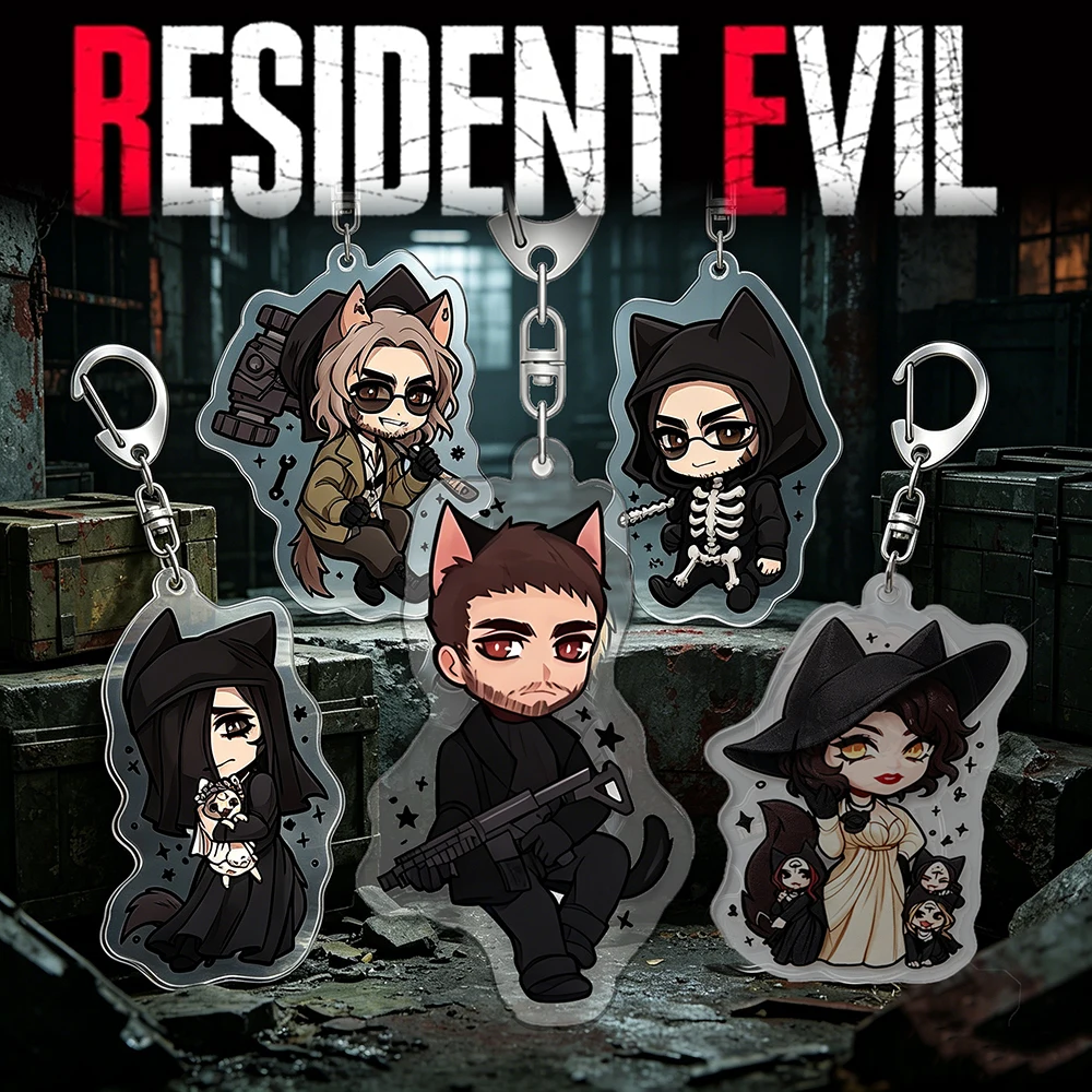 Акриловый-брелок-resident-evil-с-Крисом-Редфилдом-и-Итаном-Уинтерсом-фигурка-в-стиле-чиби-мультяшный-кулон-коллекционный-подарок-для-фанатов-игры