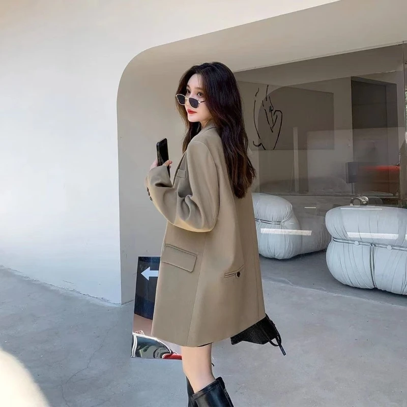 

2025 Spring Autumn Women's Loose Fit With Back Slit - Unique Korean Style Casual Trendy Design