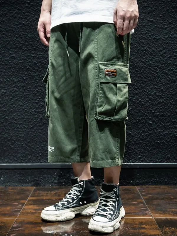 

Summer Men's Casual Cotton Work Pants Loose Fit Seven-Foot orts Thin Model Straight Leg Breathable Comfortable Youth Sle