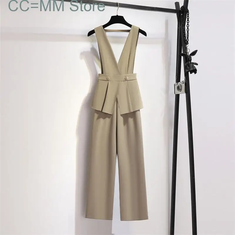 New Sweet Style Women Jumpsuits Solid Color Patchwork Elegant High Waist Slim Female Jumpsuit Spring Summer