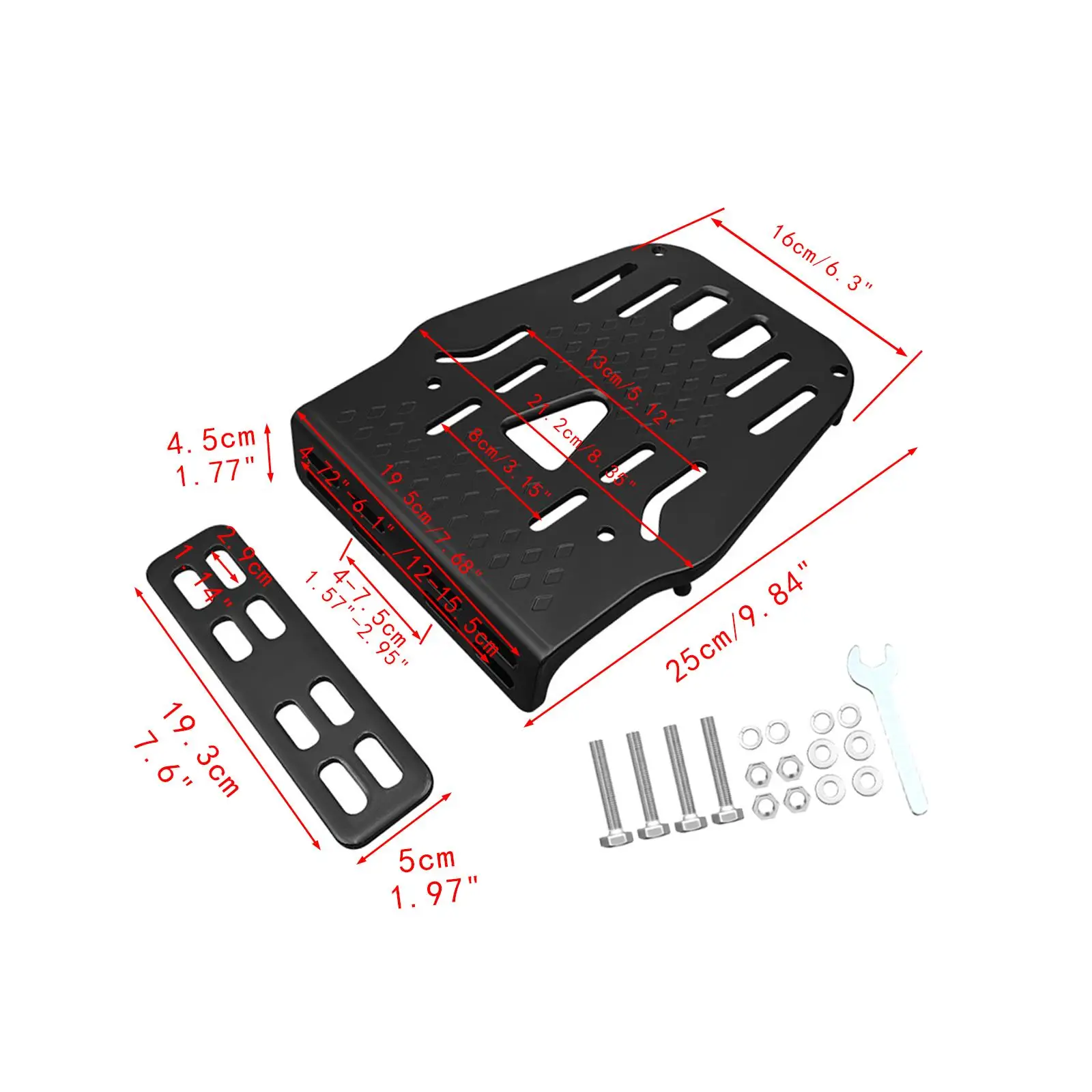 Electric Bike Rear Trunk Bracket Mounting Base Plate Rear Seat Backrest